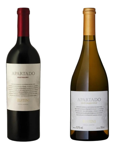 Vino Rutini Apartado Gran Malbec  + Vino Gran Chardonnay 