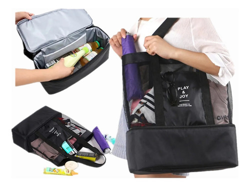 Imagen 2 de 7 de Multifuncional Malla Y Aislante Bolsa Para Picnic Y La Playa