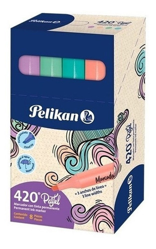 Marcadores Pelikan 420 Pasteles X 8 Colores