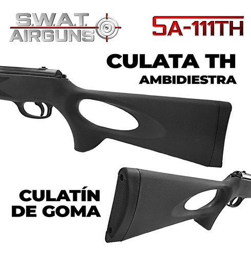 Imagen 6 de 10 de Rifle Aire Comprimido Swat Airguns Sa111th Funda Hollow Caza