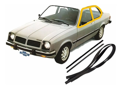 Kit Borracha Vidro Canaleta Pestana Chevette  Até 1982