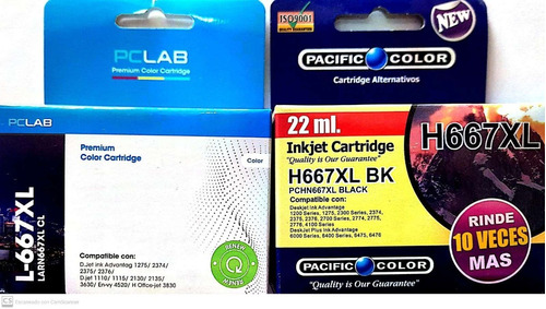 Pack Tinta Alternativa Hp 667 Xl