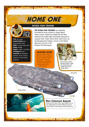 1 Cartel Metal Aluminio Star Wars Home One, Ficha 40x28 Cms