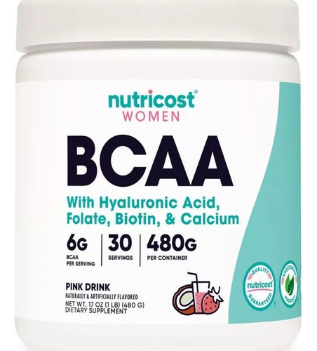 Nutricost Bcaa Para Mujer 6gr, 30 Ser, 480g