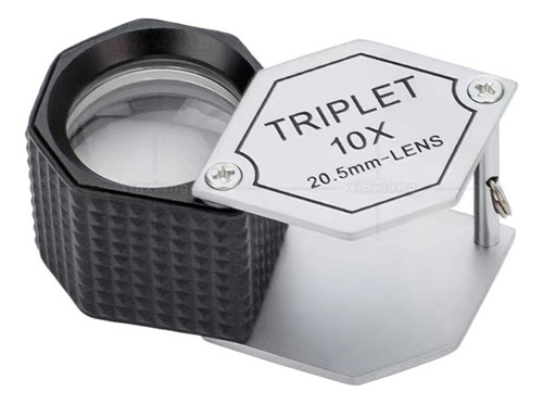 Lupa Portátil Plegable De Metal Hexagonal 10x Para Joyería