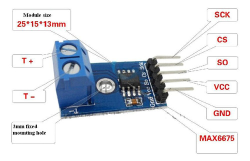 Infostyle sensor max6675 temperatura termocupla 800°c comp. Arduino