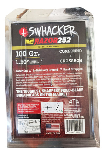 Punta Para Ballesta Compuesta, Swhacker, Razor252