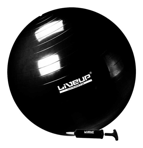 Bola Suiça Premium - 65cm - Preta - Liveup Sports Com Bomba