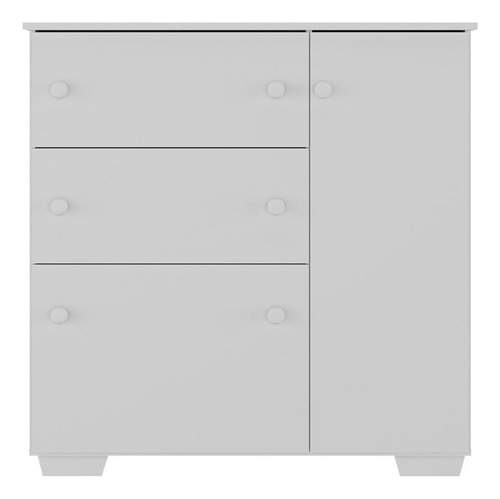 Cômoda Infantil com 1 Porta e 3 Gavetas Flex Algodão Doce Multimóveis MP4246 Branco