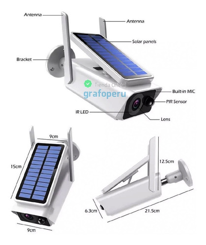 Imagen 4 de 7 de Camara Bateria Panel Solar Recargable Exterior 1080p Ip Wifi