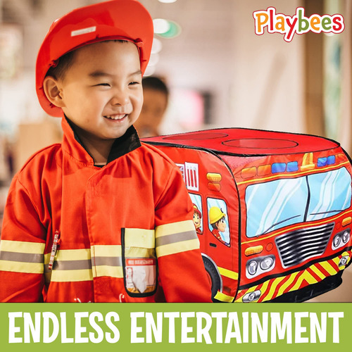 Camión De Bomberos Musical Pop Up Play Tent Playbees Para Ni