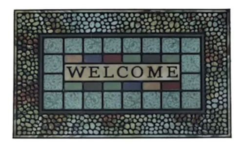 Tapete De Entrada Flockeado Welcome 45x75 Cm 