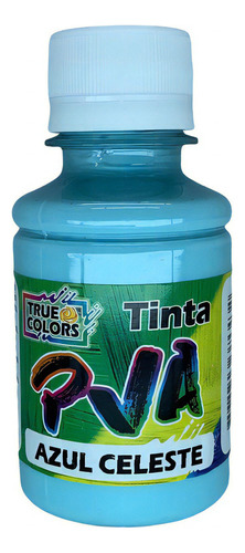 Tinta Pva Fosca 100ml True Colors Para Artesanato Cor Azul Celeste 7129