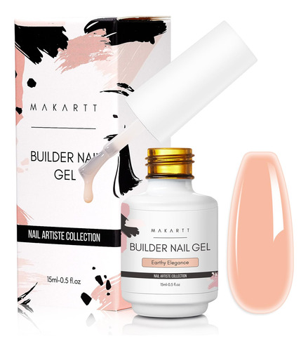 Makartt Builder - Gel De Unas Color Rosa Nude, 0.5 Onzas Liq