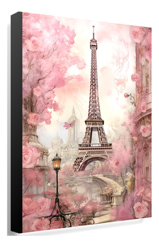 Cuadros Decorativos Economico 90x60 Cms  Torre Eiffel Rosa