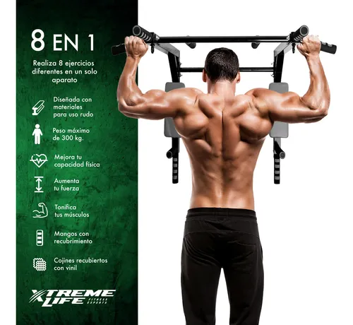 Barra 8en1 Dominadas Pared Gym Multifuncional Box Pesas Env o gratis