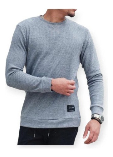 Sweater De Hombre Cuello Redondo Tipo Panal Varios Colores