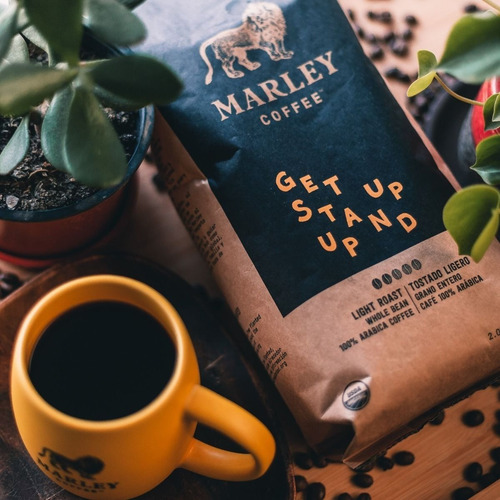 Imagen 2 de 3 de Café Marley Coffee En Grano Get Up Stand Up 907g