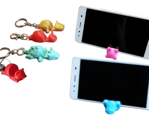 Pack 10 Llaveros De Mascote, Soporte Para Smartphone