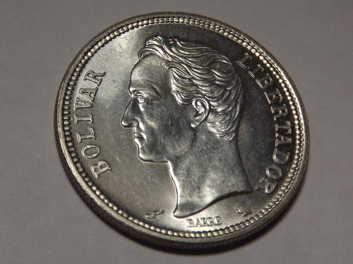 Moneda De 5 Gramos De Plata. Un (1) Bs Bolívar. Venezuela