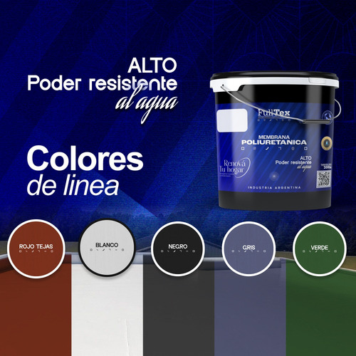 Membrana Liquida Impermeabilizante Fulltex - 20lts Azul Acero Mate
