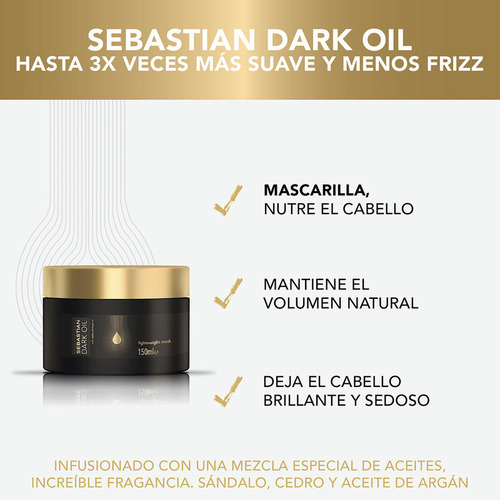 Mascarilla Tratamiento Para Cabello Sebastian Dark Oil 150ml