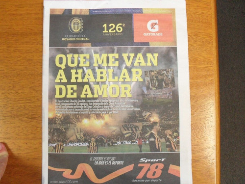 Suplemento Ole 126 Aniversario Rosario Central Coleccionable