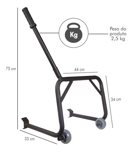 Imagem 4 de 10 de Cavalete Moto Universal Pedaleira Estribo Evolution