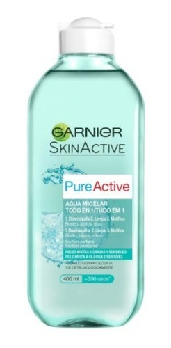 Imagen 1 de 7 de Agua Micelar Garnier Pure Active 400 Ml