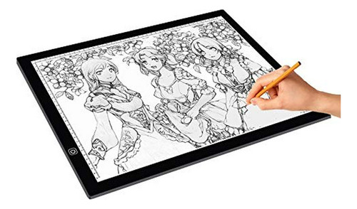 Tablero De Dibujo  A3 Con Luz Led Y Escala De Acrílico, Usb 