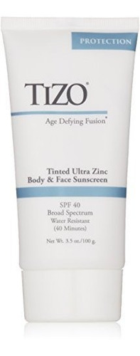 Tizo Ultra Zinc Body Y Face Sunscreen Tinted Spf 40, 3.5 Oz