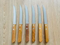 Comprar Set De Cubiertos, Cuchillos Mango Madera 6 Piezas Color Marrón