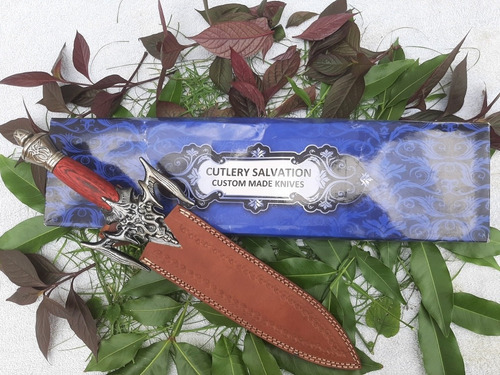 Imagen 2 de 2 de Mini Espada, Cuchillo Cazador. Acero Damasco.