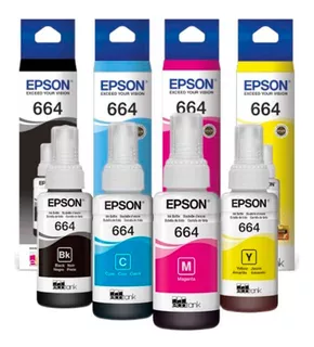 Kit Tinta Epson T664 Negro Y Colores