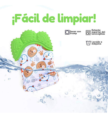 2 Guante Mordedera Suave Ajustable Silicona Bebe Dentición