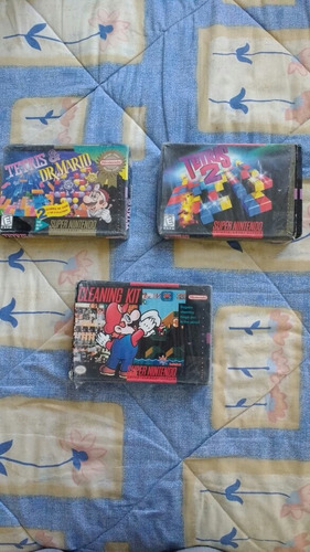 Dr Mario/tetris Y Tetris 2 Super Nintend