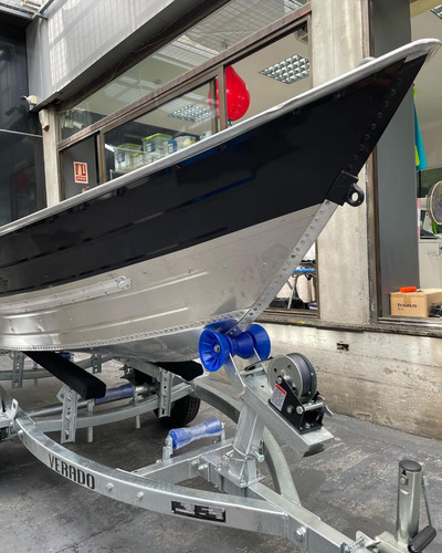 Bote De Aluminio Verado 420 Casco En V Remo Piso Goma