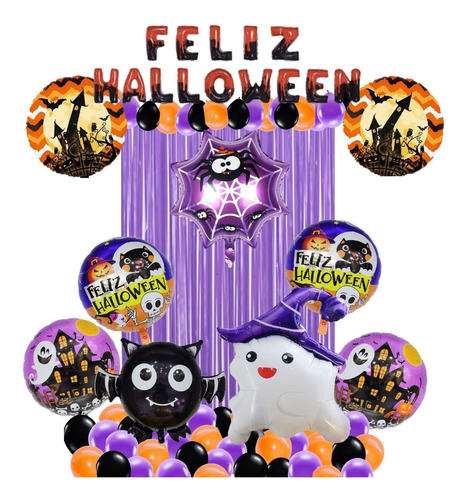 Globos Decoracion Halloween Fantasma Vampiro Telaraña Jack