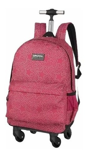 Imagem 3 de 8 de Kit Mochila Infantil Escolar 4 Rodinha 360º Estampada Grande