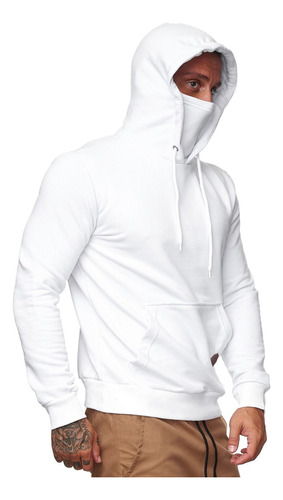 Playera Hombre Manga Larga Con Capucha Slim Fit Moda Hoodie