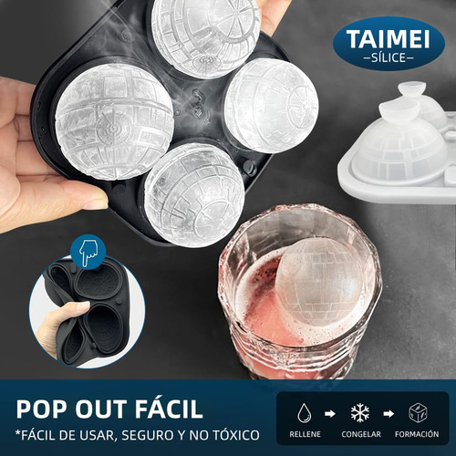 2pcs Molde Para Hielos De Silicón En Forma De Esferas Y