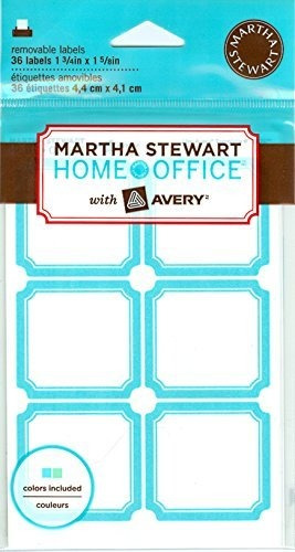 Etiquetas Removibles Martha Stewart, Azul Y Verde, 36/paq.