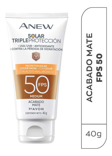 Protector Solar Color Facial Fps 50 Avon Anew Tono Medium
