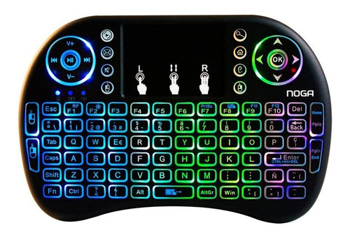 Mini Teclado Inalambrico Touchpad Smartv Pc Color del teclado Negro Idioma Español