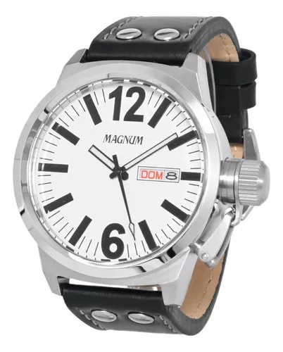 Relógio Magnum Military Analógico Masculino Pulseira de Couro