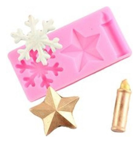 Molde De Silicone Vela, Estrela, Natal Para Confeitaria.