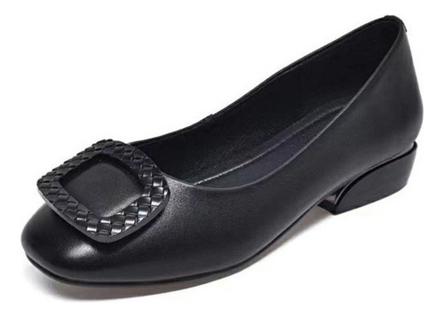 Zapatos Ortopédicos De Tacón Bajo De Cuero Grueso Para Mujer