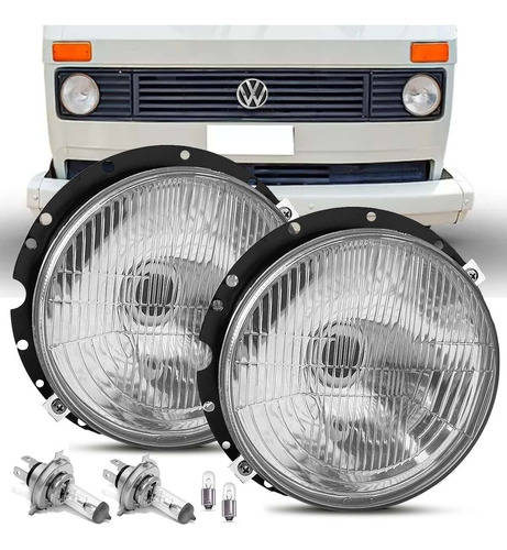 Par Farol Dianteiro Lente Vidro Caminhão Vw 6.80 6.90 1985