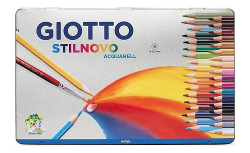 Lápices Giotto Stilnovo Acuarelable 36 Colores Lata