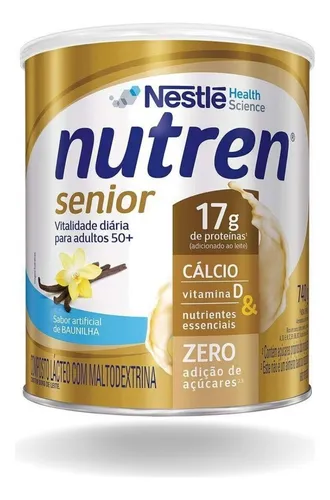 Nutren Senior Composto Lácteo Baunilha E Sem Sabor Lata 740g